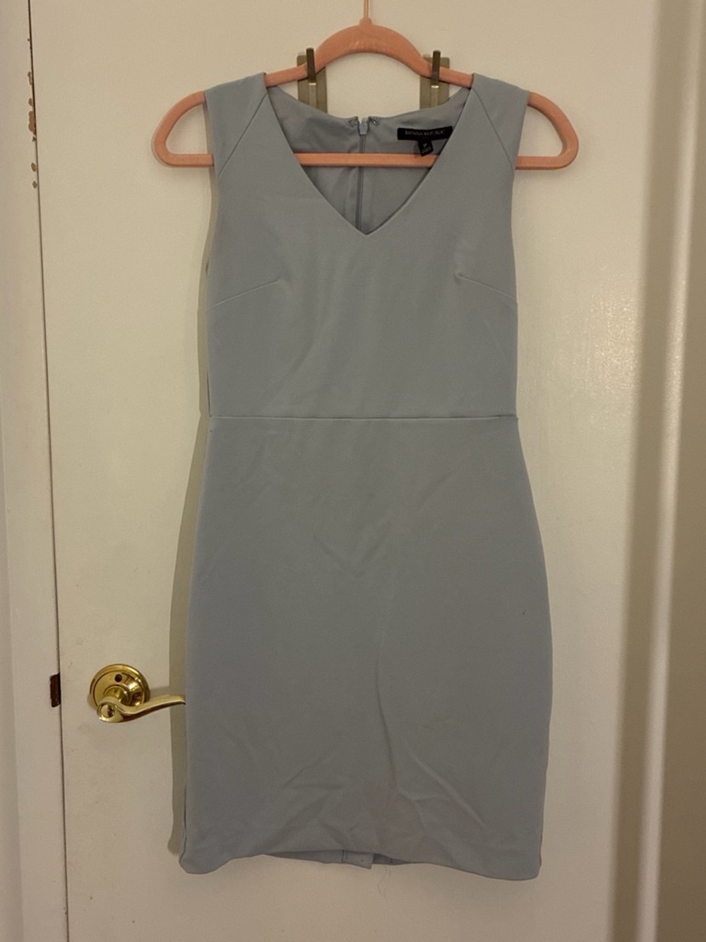 Banana Republic Light Blue V-Neck Sheath Dress